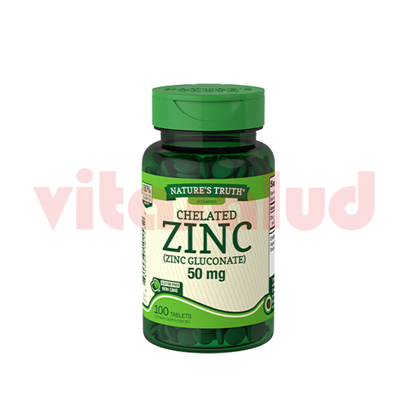 Natures Truth Chelated Zinc 50mg 100 Tabletas Vitasalud 6541